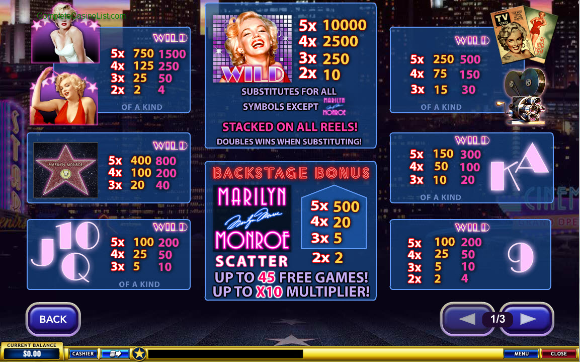 marilyn s diamonds игровой автомат
